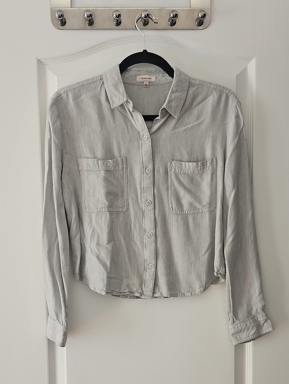 Sunday Best Button-Front Cropped Shirt